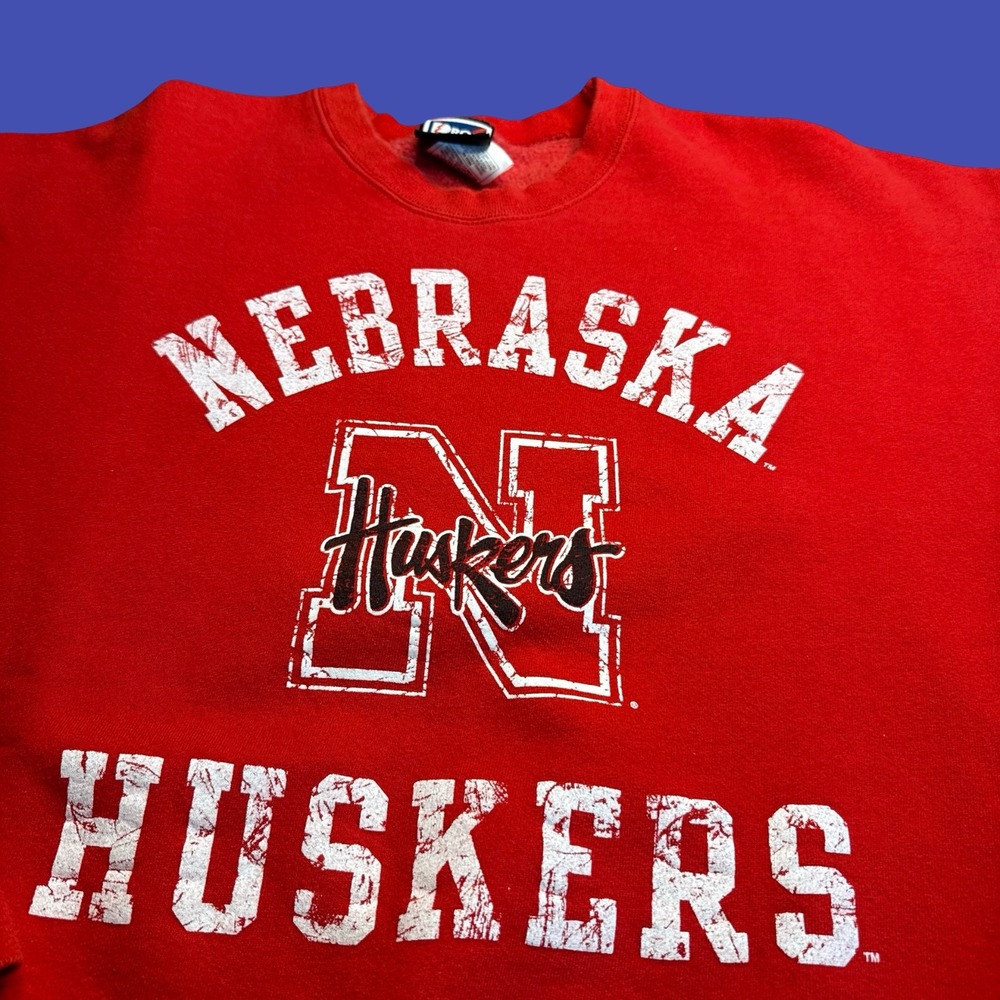 Pro Player Nebraska Cornhuskers Sweatshirt 2XL Red College Football NCAA - Picture 6 of 13